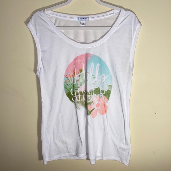 Old Navy Tops - 🦬OLD NAVY “Hello Summer” graphic tank